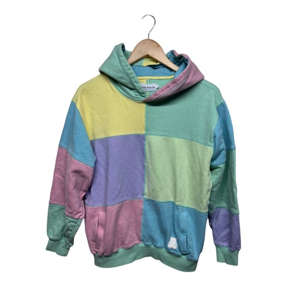 Teddy Fresh Pastel Colorblock Hoodie Large - Picture 1 of 3